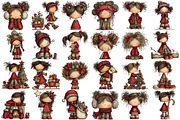 Whimsical Christmas Girl Clipart, an Illustration by Pixels.Craft (Thumbnail 5 of 6)