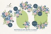 Berry Floral Watercolor Illustration, a Seasonal Illustration by slowlivecreate (Thumbnail 5 of 6)