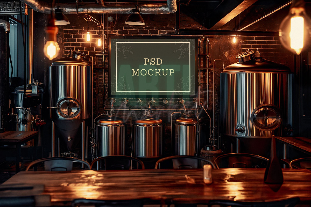 Brewery Frame Mockup, Bar Frame PSD, an Advertising Mockup by Art's and patterns (Photo 3 of 4)