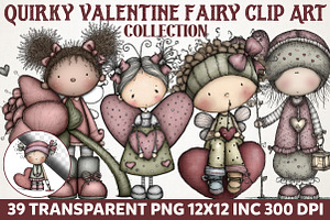 Quirky Valentine Fairy Clip Art, an Illustration by RobertsArt