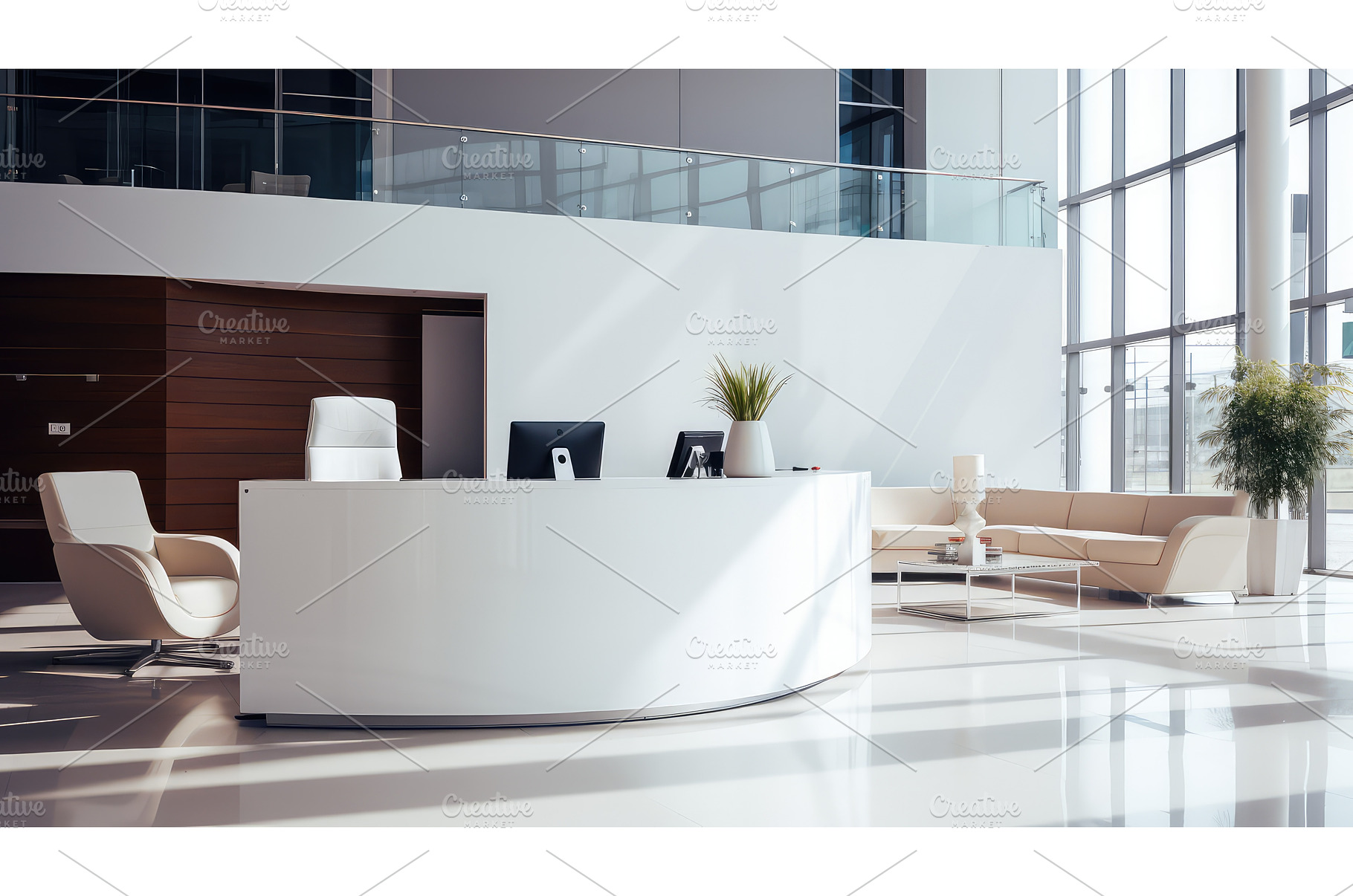 sleek empty business office ai, a Technology Photo by pikepicture