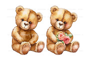 Valentine's day teddy bears clipart, an Animal Illustration by ArtfulStudio (Thumbnail 7 of 10)