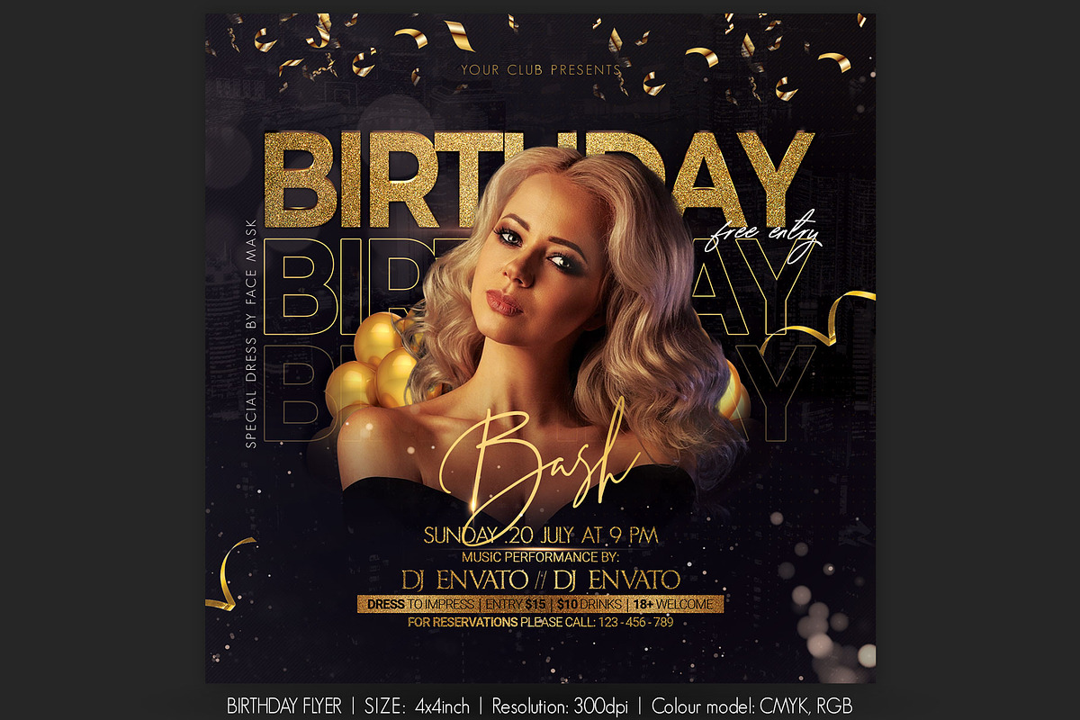 Birthday Flyer, a Flyer Template by Artolus (Photo 1 of 2)