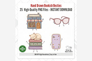 Hand Drawn Bookish Besties Clipart, a Seasonal Illustration by Tanya Kart (Thumbnail 10 of 10)