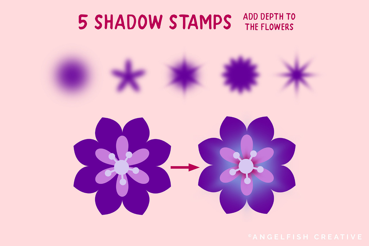 Flower Creator Procreate Brush Set, a Brush Add-On by AngelfishCreative (Photo 6 of 9)