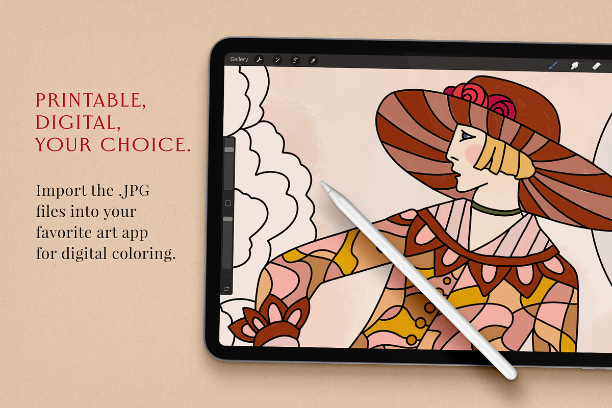 French Deco Fashion Coloring Pages, an Illustration by The Object Atlas (Photo 4 of 7)