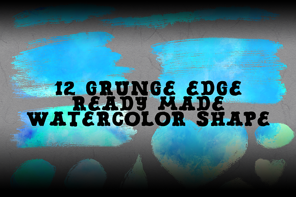 12 grunge edge watercolor shape preview 4