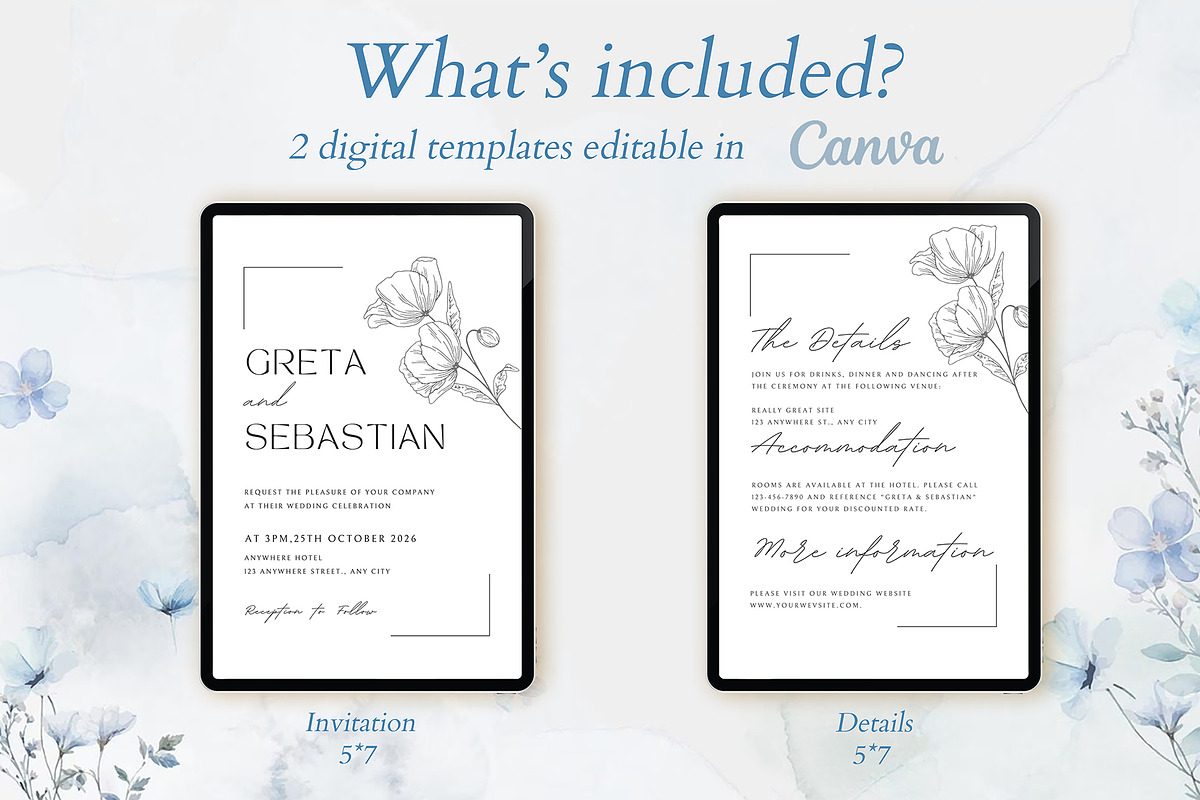 Canva **Elegant Wedding** Invitation, an Invitation Template by ElladesignCo (Photo 3 of 5)