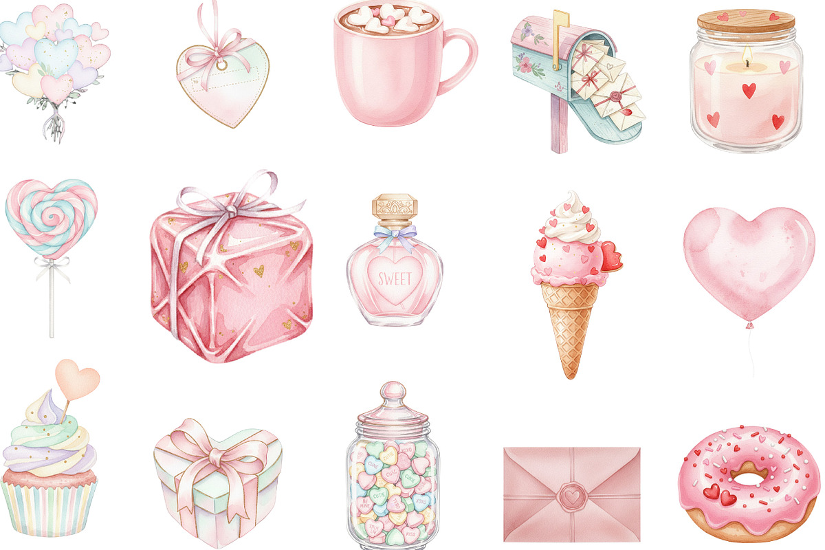 Sweet Valentine Clipart, an Illustration by Designking (Photo 3 of 5)