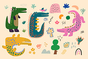 Cute baby crocodiles illustrations, an Animal Illustration by MoleskoStudio (Thumbnail 2 of 23)