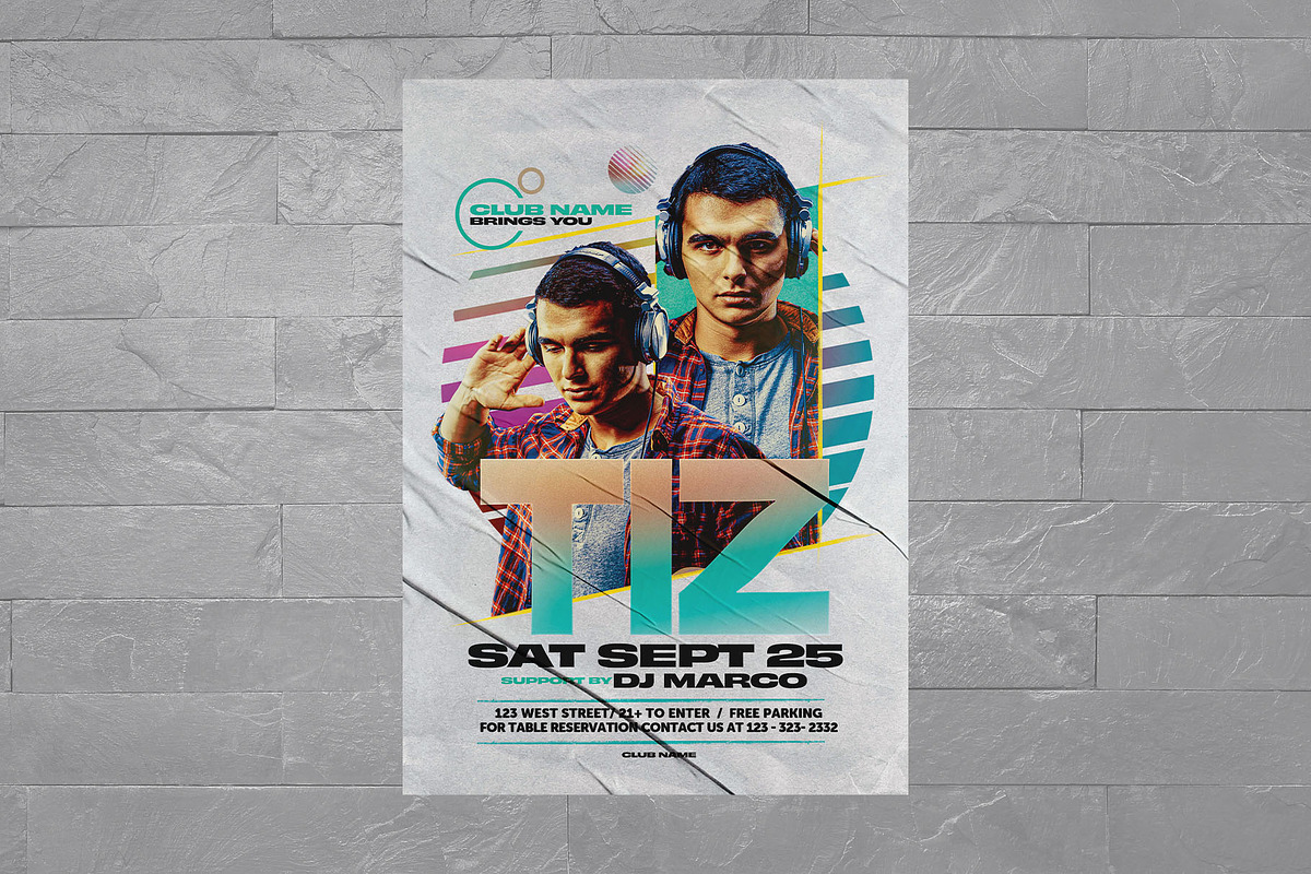 Modern Club DJ Event Flyer Template, a Flyer Template by BrandPacks (Photo 4 of 5)