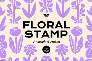 Floral Stamps Linocut Bundle,