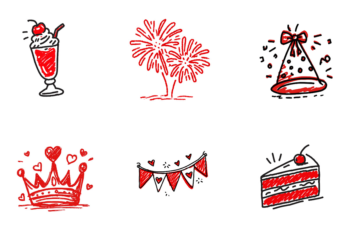 Hand drawn birthday Png, an Illustration by CreationArt (Photo 6 of 6)