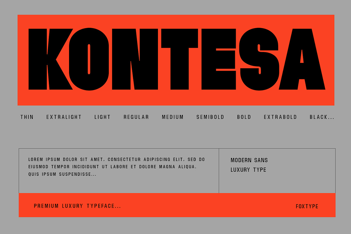 Kontesa Display Typeface, a Sans Serif Font by Foxtype (Photo 1 of 12)