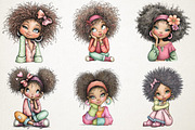 Afro Woman Clipart Bundle, a Person Illustration by RobertsArt (Thumbnail 6 of 6)