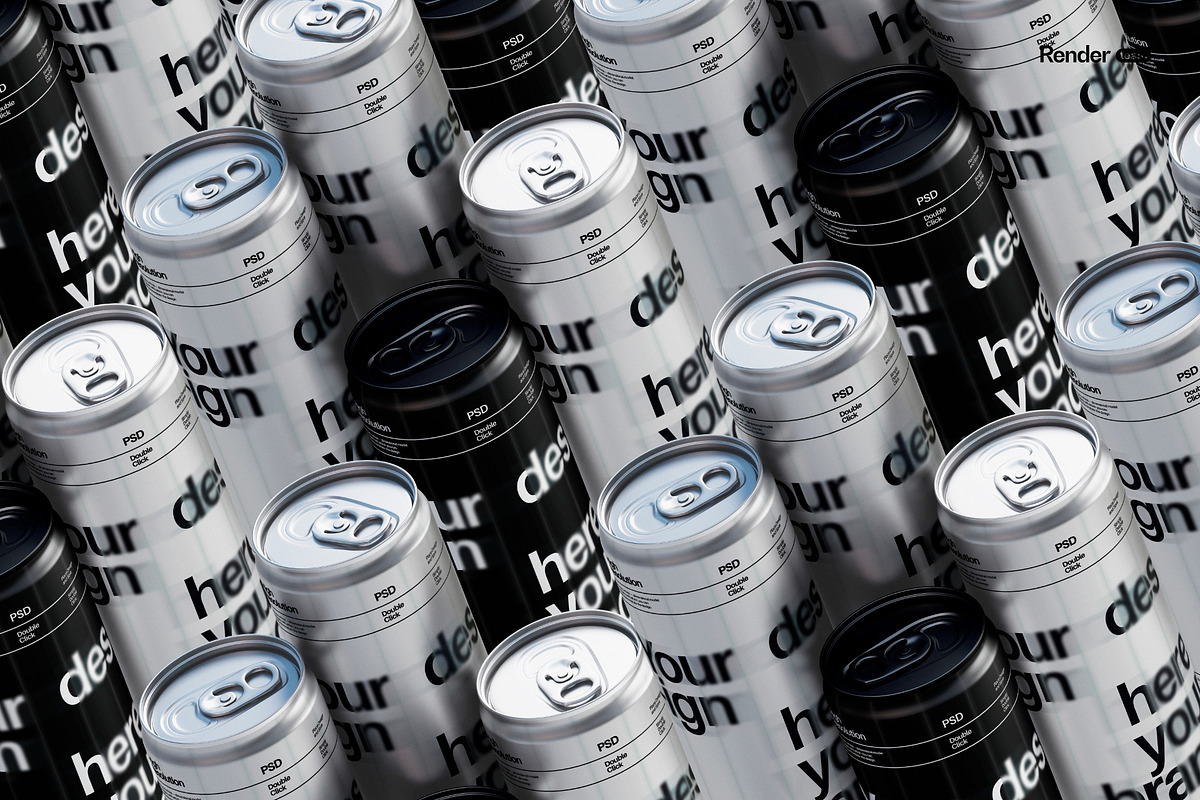 Metallic Soda Can Mockup Set, a Packaging Mockup by Renderteam (Photo 13 of 15)