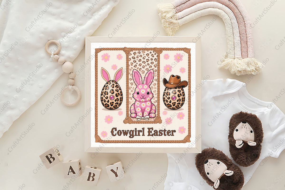 Cowgirl Easter Western Cow Print PNG, an Illustration by CraftArtStudio (Photo 4 of 4)