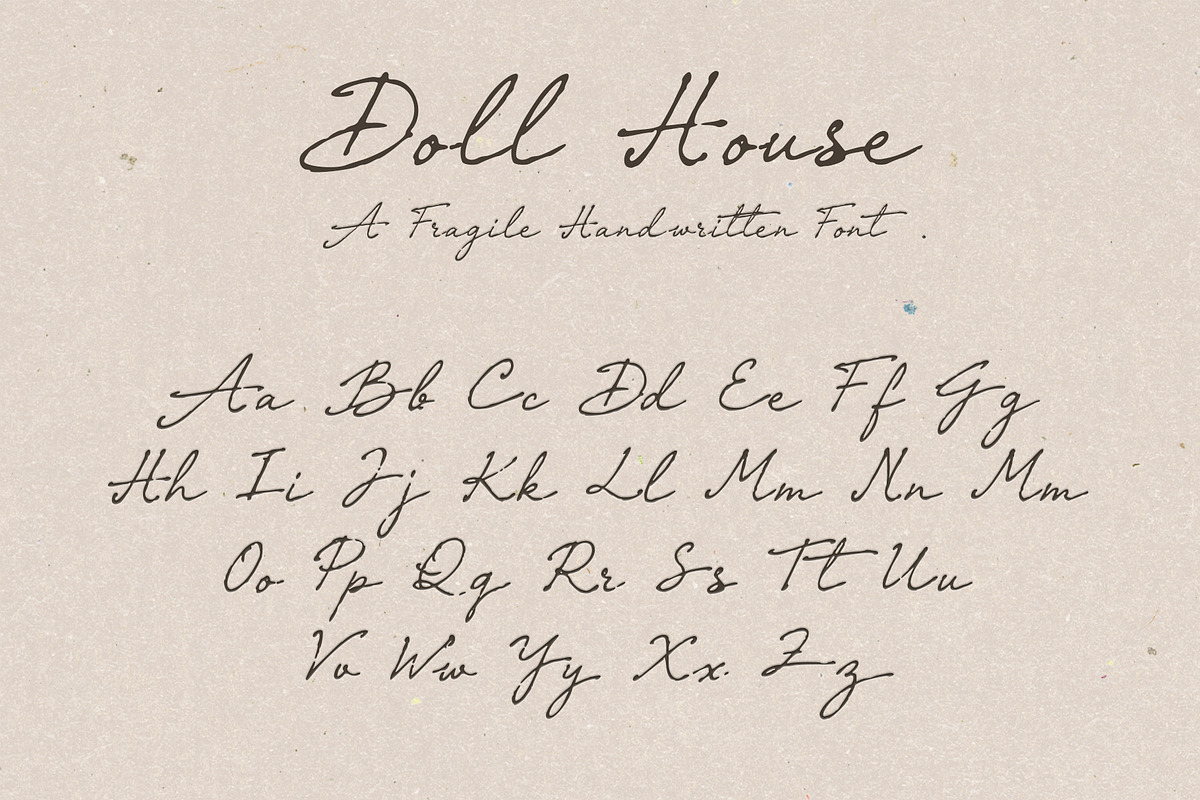 Doll House - Handwritten Font, a Script Font by Mneme (Photo 4 of 8)