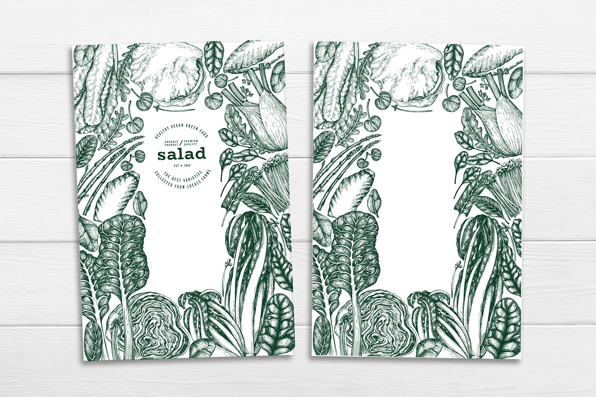 Green Salad Vector Collection, a Food Illustration by Lubov Illustrations Shop (Photo 6 of 7)