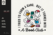 Ghost group reading books together, a Graphic by shaondesigns (Thumbnail 1 of 4)