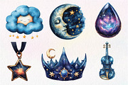 Watercolor Midnight Reverie Clipart, an Illustration by Dream Creation (Thumbnail 3 of 7)