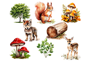 Woodland Animals Clipart Bundle, an Animal Illustration by Mash Mash Stickers (Thumbnail 6 of 9)