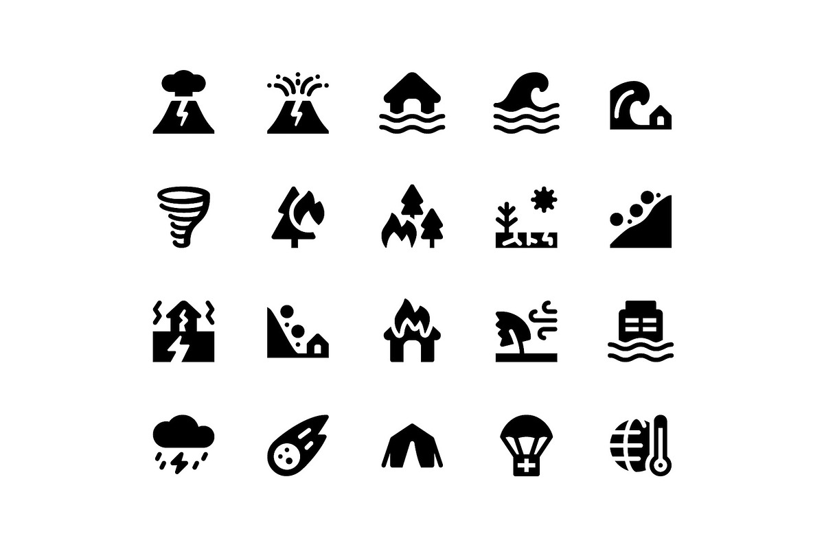 Disaster Glyph Icons, an Icon by Ayub_Irawan
