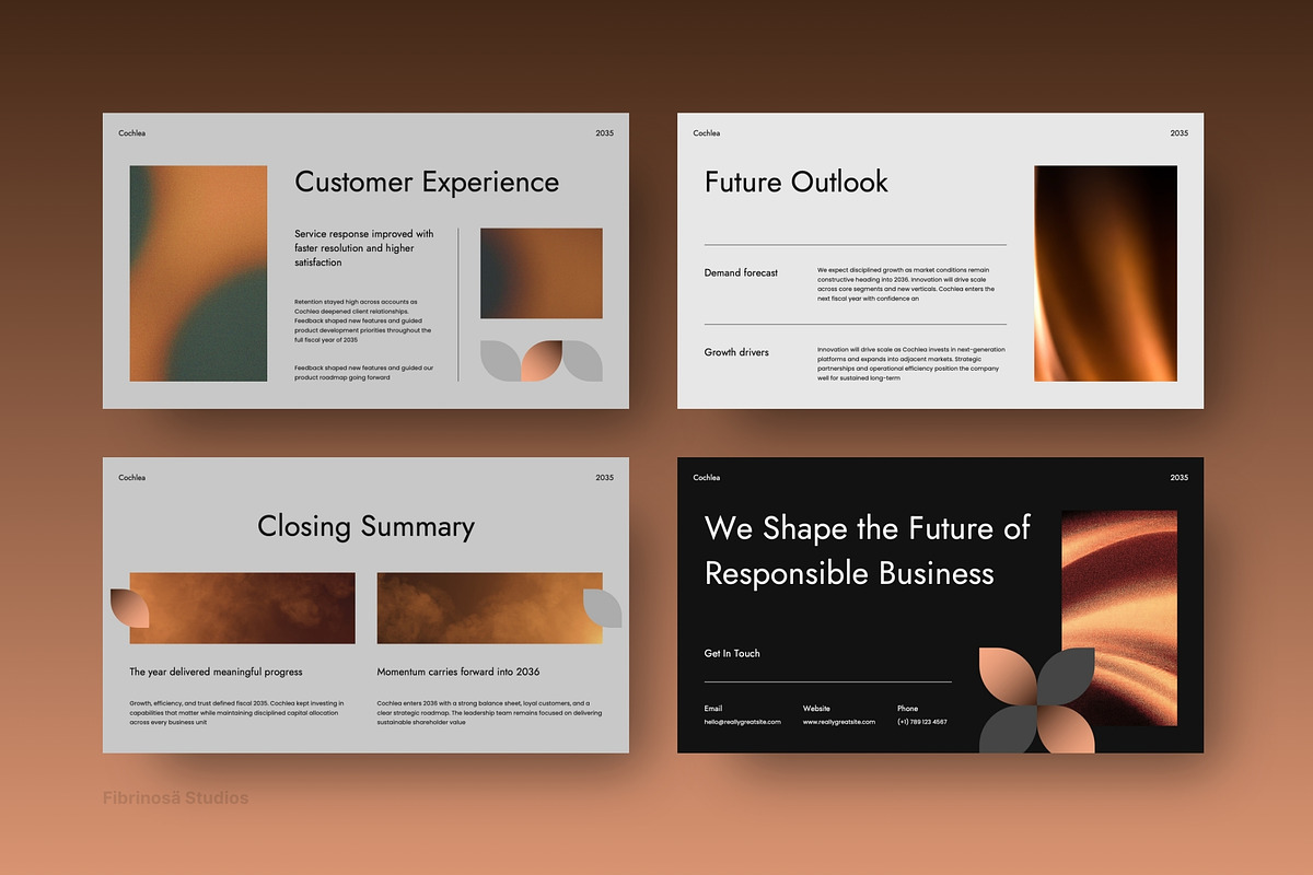 Corporate Annual & Financial Report, a Presentation Template by FIBRINOSÄ (Photo 7 of 7)