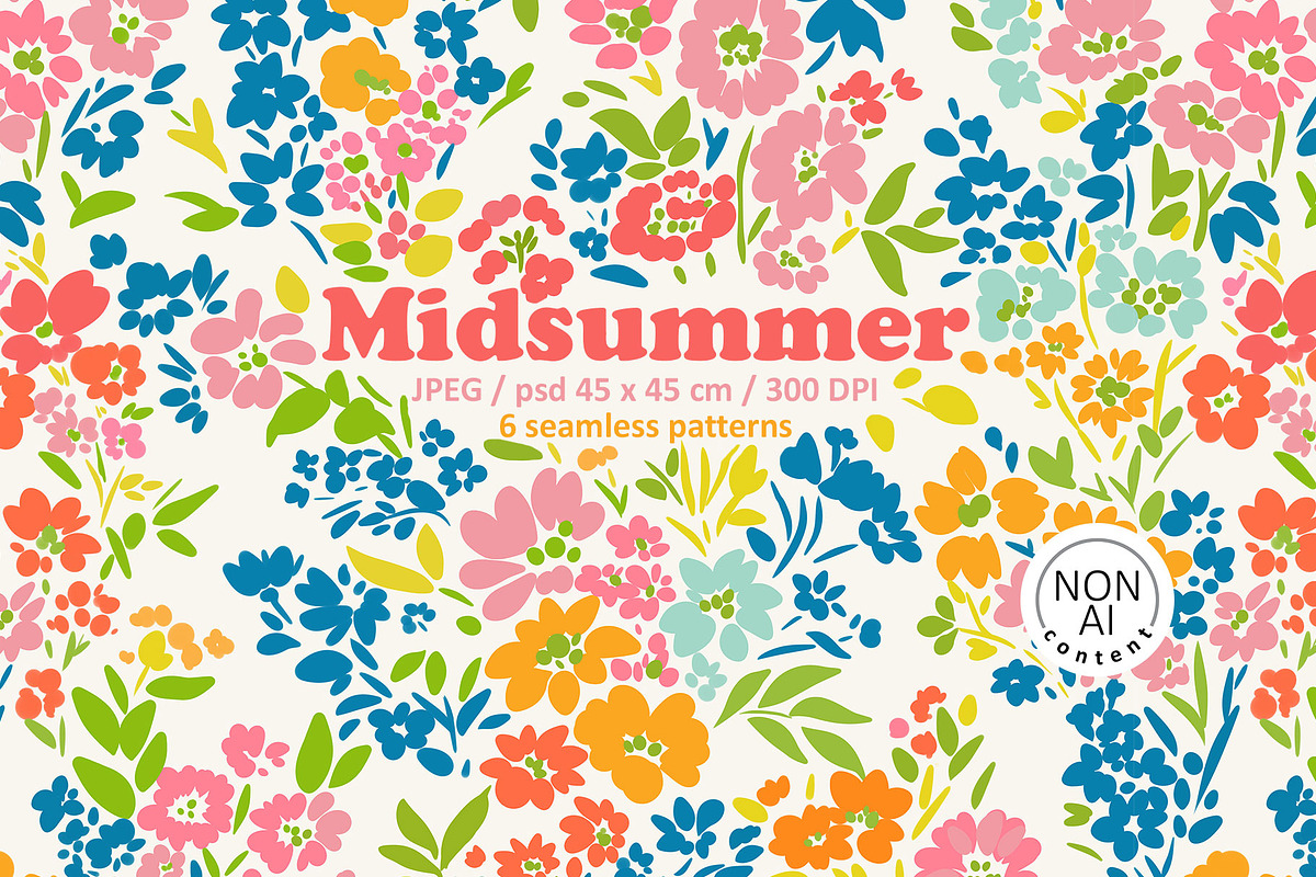 Midsummer. Floral pattern, a Pattern Graphic by emeraldthue (Photo 1 of 6)