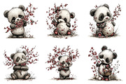 Watercolor spring panda clipart, an Illustration by SinaCreation (Thumbnail 3 of 11)