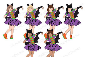 Boo Girls And Children Clipart