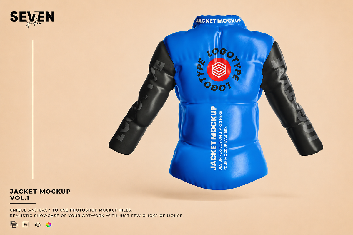 Thick Jacket Mockup back View, a Hoody Mockup by Se٧enStudio (Photo 1 of 2)