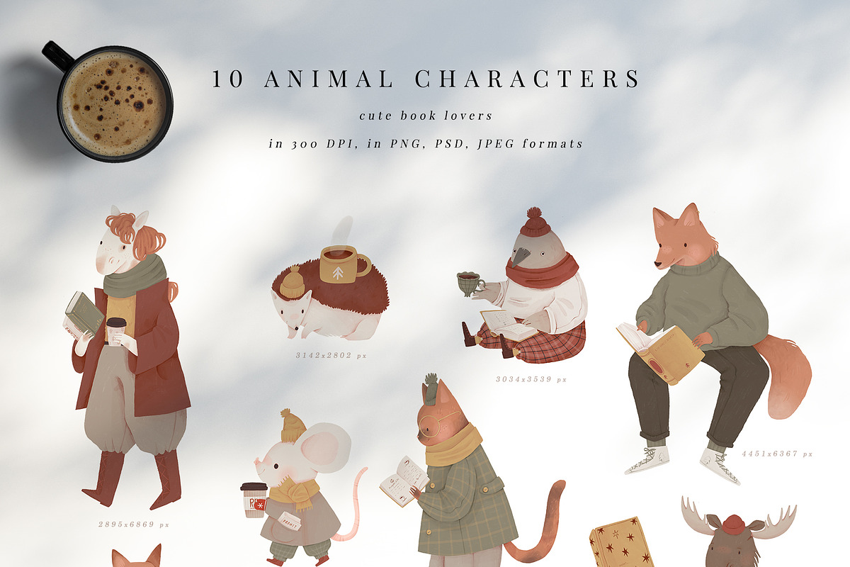 Books & coffee - cute hand drawn set, an Education Illustration by Cute Atelier (Photo 2 of 14)