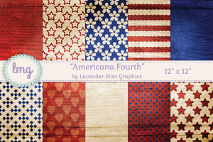 Americana Fourth Scrapbook Papers
