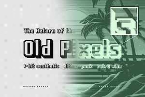 Bitmap Dither Text Effect Set