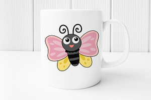 Butterfly Cartoon Filled Clipart