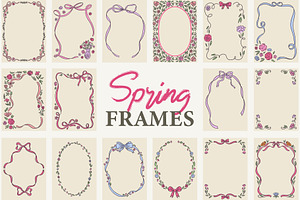 Floral & Bow Spring Frames, an Object Graphic by AnnArt