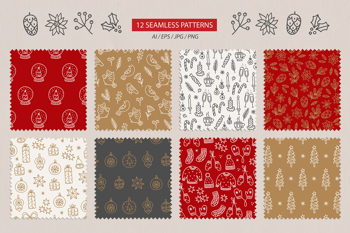 Vintage Christmas - Hand Drawn Kit, a Seasonal Illustration by miumiu (Photo 3 of 15)