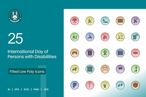 25 Disability Inclusion Icons, a Solid Icon by IconBunny