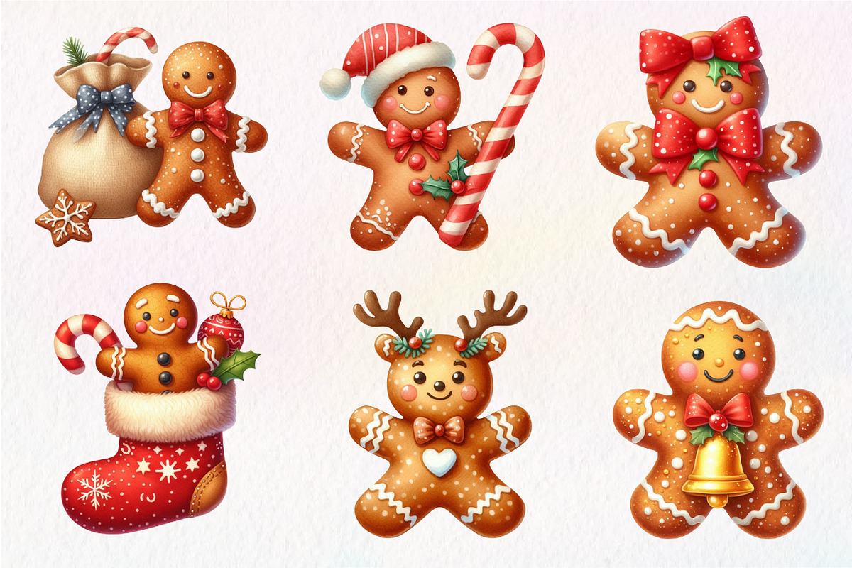 Christmas Gingerbread Man Clipart, an Illustration by Dream Creation (Photo 6 of 7)