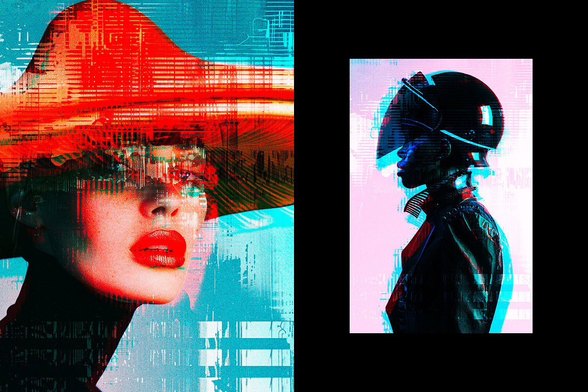 Glitched Distort Poster Effect, a Layer Style Add-On by Design Squad (Photo 3 of 4)