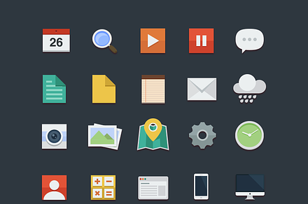 Flat icons set
