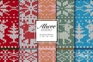 Christmas Knitted Seamless Pattern