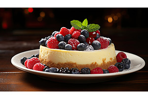 creamy holiday cheesecake ai, a Holiday Photo by pikepicture