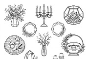 Bundles Set Floral Wedding Icons, an Outline Icon by adenpinkstore (Thumbnail 27 of 44)