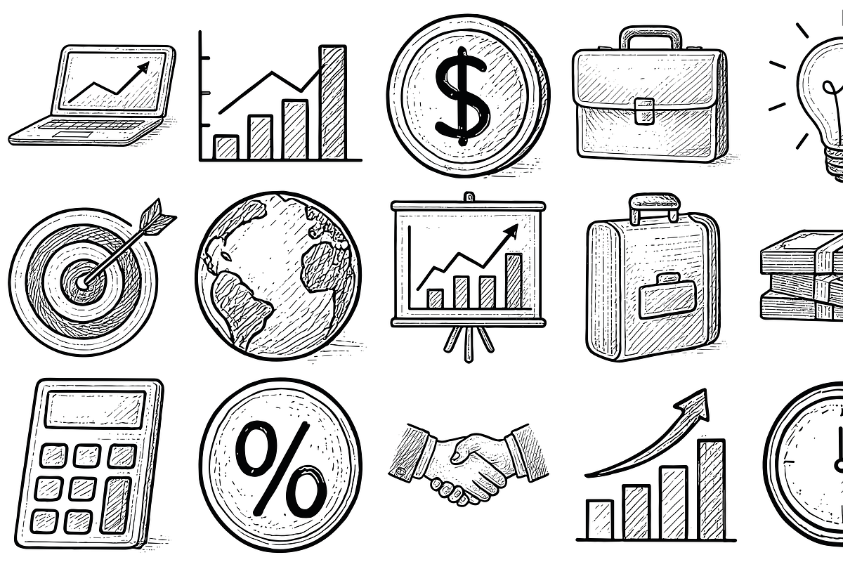 Business Finance Icons, an Object Graphic by nikagraphic