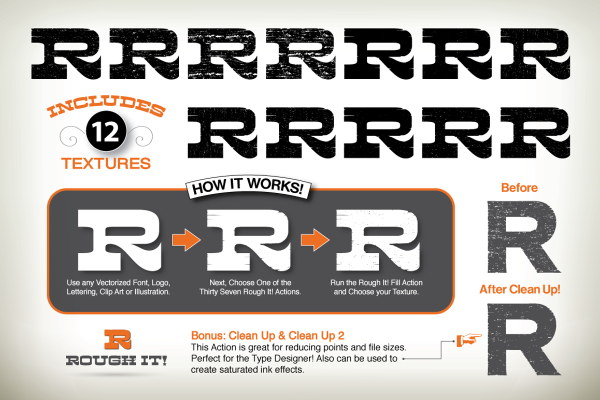 Rough It! for Illustrator CS6 & CC, an Action Add-On by Borges Lettering (Photo 8 of 8)