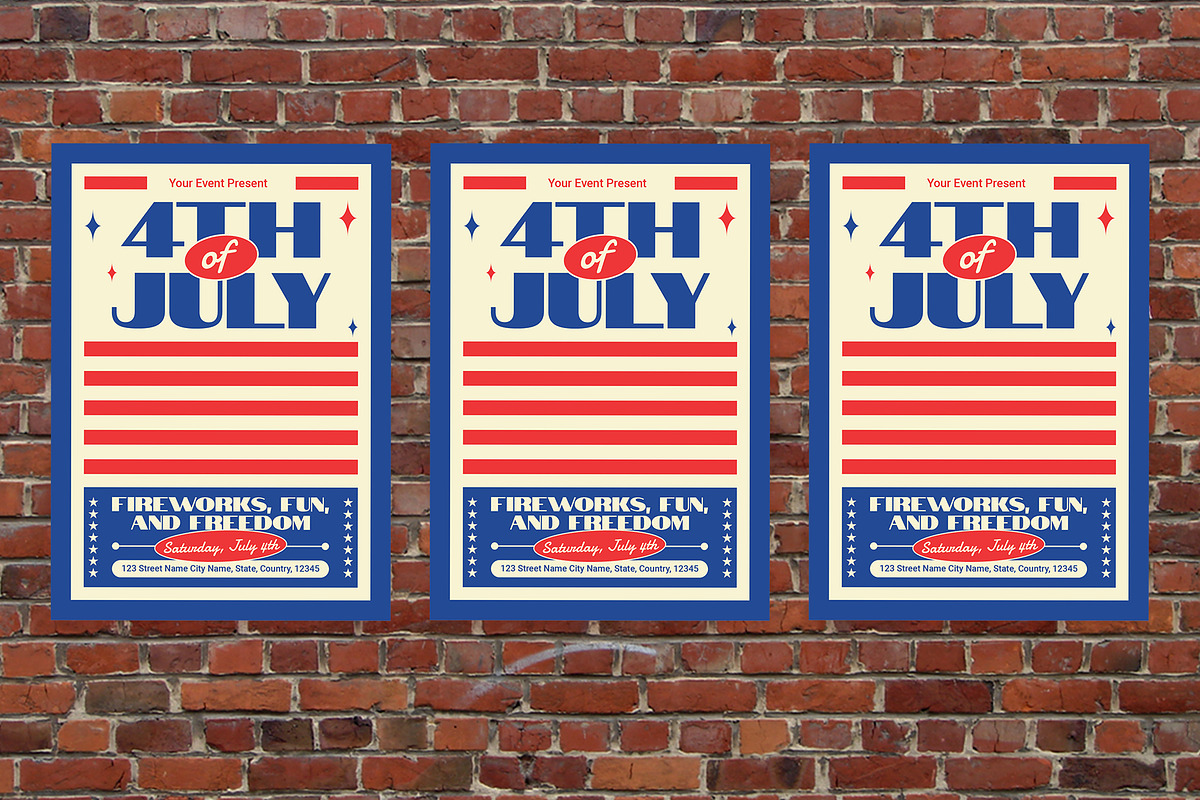 Blue Bold 4th of July Flyer Set, a Flyer Template by Aiyari Graphic (Photo 3 of 3)