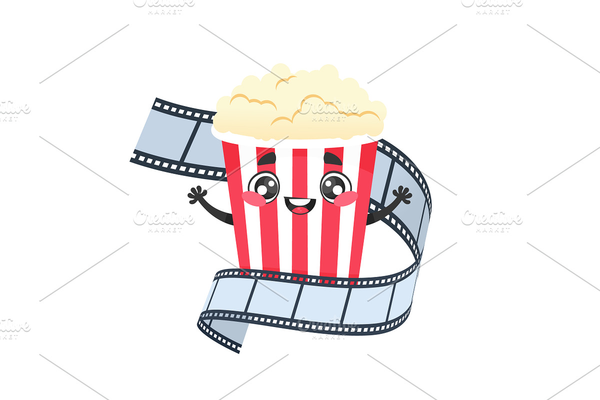 Popcorn Wrapped in a Filmstrip, a Food Illustration by PsychocheArt (Photo 2 of 3)