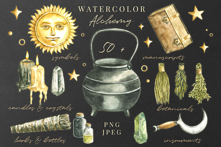 Alchemy Watercolor Collection, a Decorative Illustration by foxsong